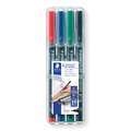 STAEDTLER® Lumocolor permanent Folienschreiber, Sets, Superfein, ca. 0,4 mm, 4 Farben