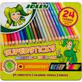 JOLLY Superstick Buntstifte, Mix, Metallic / Neonmix, 24er Pack