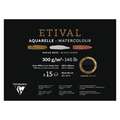 Clairefontaine ETIVAL Aquarellblock Noir, 46 cm x 61cm, 300 g/m², fein|grob, Querformat, Block mit 15 Blatt