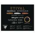 Clairefontaine ETIVAL Aquarellblock Noir, 20,3 cm x 25,4 cm, Block (1-seitig geleimt), 15 Blatt