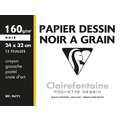 Clairefontaine "Dessin à Grain" Zeichenpapier Sortimente, 12 Blatt, Schwarz, 24 cm x 32 cm, rau|matt