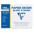 Clairefontaine Zeichenpapier PAPIER DESSIN BLANC À GRAIN, 180 g/m², 24 cm x 32 cm, 12 Blatt