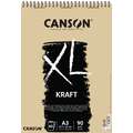 CANSON® XL® Kraft Skizzen- und Studienblock, 29,7 cm x 42 cm, DIN A3, 90 g/m², gerippt, Spiralblock