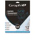 Graph'it Transferpapier, 21 cm x 29,7 cm, DIN A4, 12 Blatt, farblich sortiert (schwarz, rot, blau)