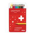 CARAN D'ACHE® Swisscolor wasserfeste Farbstifte, Metall-Etuis, 12 Stifte, Set