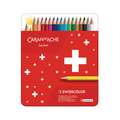 CARAN D'ACHE® Swisscolor wasserfeste Farbstifte, Metall-Etuis, 18 Stifte, Set