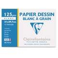 Clairefontaine Zeichenpapier DESSIN BLANC À GRAIN, 21 cm x 29,7 cm, DIN A4, Packung mit 12 Bogen, glatt|rau, 125 g/m²