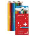 CARAN D'ACHE® Swisscolor im Karton-Etui, wasservermalbare Farbstifte, Set mit 12 Stiften