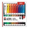 Marabu Acrylfarben Basic Sets, 18 x 36 ml