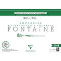 Clairefontaine FONTAINE Aquarellpapier Grobkorn, 26 cm x 36 cm, 20 Blatt, 300 g/m², Block (4-seitig geleimt)