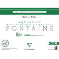 Clairefontaine FONTAINE Aquarellpapier Grobkorn, 31 cm x 41 cm, 20 Blatt, 300 g/m², Block (4-seitig geleimt)