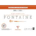 Clairefontaine Aquarellpapier FONTAINE 300 g/qm, 300 g/m², 20 Blatt, 26 cm x 36 cm, 1 Stück, Block (4-seitig geleimt)