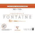 Clairefontaine Aquarellpapier FONTAINE 300 g/qm, 300 g/m², 12 Blatt, 24 cm x 30 cm, 1 Stück, Block (1-seitig geleimt)