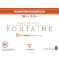 Clairefontaine Aquarellpapier FONTAINE 300 g/qm, 300 g/qm, 12 Blatt, 30 cm x 40 cm, 1 Stück, Block (1-seitig geleimt)