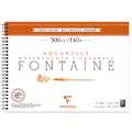 Clairefontaine Aquarellpapier FONTAINE 300 g/qm, 300 g/m², 12 Blatt, 26 cm x 36 cm, 1 Stück, Spiralblock