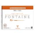 Clairefontaine Aquarellpapier FONTAINE 300 g/qm, 300 g/qm, 12 Blatt, 30 cm x 40 cm, 1 Stück, Spiralblock
