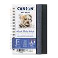 CANSON® Mixed Media Artist ART BOOK, Spiral-Skizzenbuch, 14,8 cm x 21 cm, DIN A5, fein, 300 g/m², Hochformat, spiralgebunden an der langen Seite