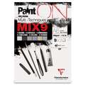 Clairefontaine Paint ON Mix Media MIX9-Block, 10,5 cm x 14,8 cm, DIN A6, 250 g/m², 1-seitig geleimter Block mit 27 Blatt (3 x 9 Papiersorten)