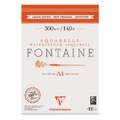 Clairefontaine Aquarellpapier FONTAINE 300 g/qm, 300 g/m², 12 Blatt, 21 cm x 29,7 cm, DIN A4, Block (1-seitig geleimt)