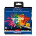 STAEDTLER® pigment arts pen brush371, 12er-Sets, Basic Colours, Set, Pinselspitze