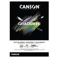 CANSON® Graduate Mixed Media Black Block, 29,7 cm x 42 cm, DIN A3, matt, 240 g/m², Block (1-seitig geleimt)
