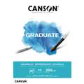CANSON® Graduate Aquarelle Block, 14,8 cm x 21 cm, DIN A5, fein, 250 g/m², Block (1-seitig geleimt)