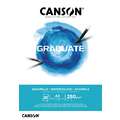 CANSON® Graduate Aquarelle Block, 29,7 cm x 42 cm, DIN A3, fein, 250 g/m², Block (1-seitig geleimt)