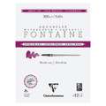 Clairefontaine Aquarellpapier FONTAINE Extra White feinkörnig, 31 cm x 41 cm, 300 g/m², fein, Block mit 12 Blatt (4-seitig geleimt)