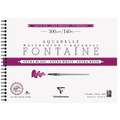 Clairefontaine Aquarellpapier FONTAINE Extra White feinkörnig, 30 cm x 40 cm, 300 g/m², fein, Spiralblock mit 12 Blatt