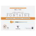 Clairefontaine Aquarellpapier FONTAINE Extra White, satiniert, 36 cm x 26 cm, 300 g/m², satiniert, Block mit 15 Blatt (4-seitig geleimt)