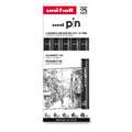uni-ball pin Fineliner 5er Set, Set ASP009, Strichbreiten: 0,2 mm, 0,4 mm, 0,6 mm, 0,8 mm, 1 mm