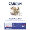 CANSON® Mixed Media Artists Papier, 21 cm x 29,7 cm, DIN A4, 600 g/m², fein, 1-seitig geleimter Block mit 15 Blatt