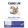CANSON® Mixed Media Artists Papier, 29,7 cm x 42 cm, DIN A3, 600 g/m², fein, 1-seitig geleimter Block mit 15 Blatt
