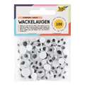 FOLIA® Wackelaugen mit Wimpern, weiß, in 6 Größen, 100 Stück
