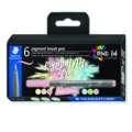STAEDTLER® pigment arts pen brush 371, 6er-Sets, Pastel Colours, Set, Pinselspitze
