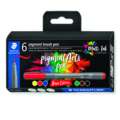 STAEDTLER® pigment arts pen brush 371, 6er-Sets, Basic Colours, Set, Pinselspitze