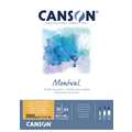 CANSON® Montval® Aquarellkarton, 300 g/qm Feinkorn, 29,7 cm x 42 cm, DIN A3, 300 g/m², fein, Block mit 30 Blatt, an der kurzen Seite geleimt
