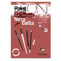 Clairefontaine Paint ON Terrakotta, 42 cm x 59,4 cm, DIN A2, 250 g/m², fein, 1-seitig geleimter Block mit 20 Blatt