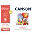 CANSON® Acrylic Acrylmalpapier, 24 cm x 33 cm, 400 g/m², fein, 1-seitig geleimter Block mit 10 Blatt
