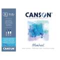 CANSON® Montval® Aquarellkarton „TORCHON“, 270 g/m², 18 cm x 25 cm, 270 g/m², grob, Block mit 12 Blatt, an der kurzen Seite geleimt