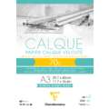 Clairefontaine Transparentpapier Calque, 70 g/m², 29,7 cm x 42 cm, DIN A3, 1 Stück, Block (1-seitig geleimt)