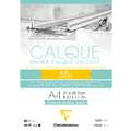 Clairefontaine Transparentpapier Calque, 55 g/m², 21 cm x 29,7 cm, DIN A4, 1 Stück, Block mit 50 Blatt (1-seitig geleimt)
