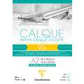 Clairefontaine Transparentpapier Calque, 90/95 g/m², 42 cm x 59,4 cm, DIN A2, 1 Stück, Block (1-seitig geleimt)