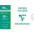 Clairefontaine Transparentpapier Calque, 70 g/m², 29,7 cm x 42 cm, DIN A3, 10er-Pckg., Bogen Packung
