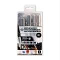 Royal & Langnickel® ACRYLIC MARKER – 4er Sets, Silber, 0,7 mm|1,2 mm|2 mm|12 mm, Set
