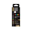 UNI POSCA Marker-Set PC-3M, 4er-Sets, Festliche Farben, 1,5 mm, Rundspitze, Kartonverpackung