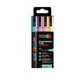 UNI POSCA Marker-Set PC-3M, 4er-Sets, Softe/Pastell-Töne, 1,5 mm, Rundspitze, Kartonverpackung