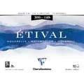 Clairefontaine ETIVAL Aquarellblock, Feinkorn, 18 cm x 24 cm, 300 g/m², fein, 4-seitig geleimter Block mit 10 Blatt