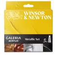 WINSOR & NEWTON™ GALERIA ACRYLIC Sets, 5 × 60 ml, Metallic Set