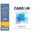 CANSON® Montval® Aquarellkarton, 300 g/m² Feinkorn, 19 cm x 24 cm, 300 g/m², fein, Block mit 12 Blatt, 4-seitig geleimt